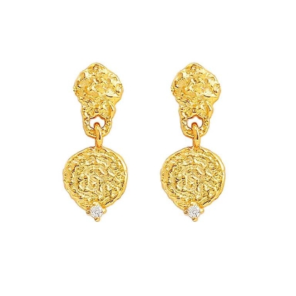 Billede af Hultquist Josephine øreringe forgyldt sølv m. cz