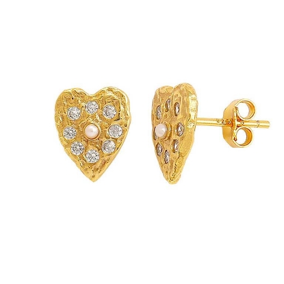 Billede af Hultquist Lucia øreringe forgyldt sølv m. cz + fvp