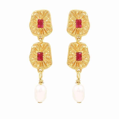 Billede af Hultquist Nola Big øreringe forgyldt sølv m. cz + fvp