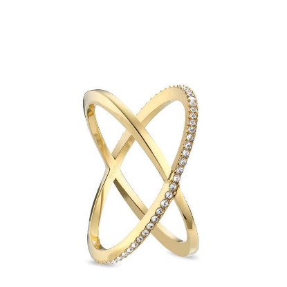 Billede af Bering Arctic Symphony ring stål forgyldt m. synt. sten (str. 50-63)