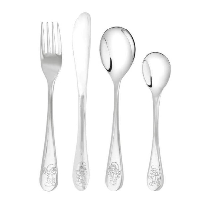 Billede af Nordahl Andersen barnebestik Smølferne rustfrit stål 4-dele