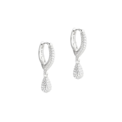 Billede af Aqua Dulce Pavé Hoop øreringe sølv m. cz