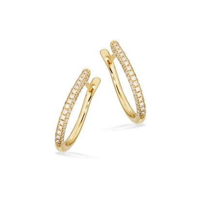 Billede af Dazzling clip-creoler 0,34H-W/SI 14 kt.