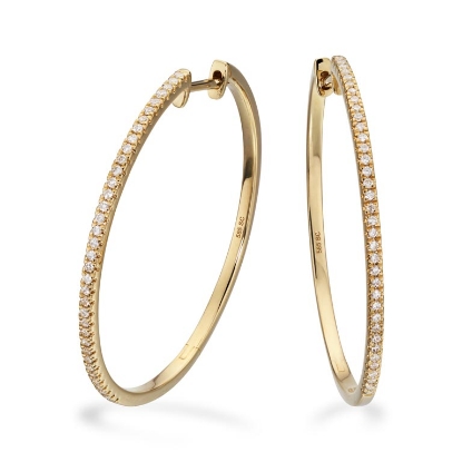 Billede af Dazzling clip-creoler 30 mm 0,27 H-W/SI 14 kt.