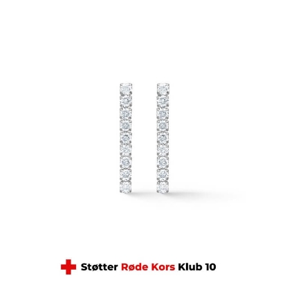 Billede af Studio Z "Tennis" øreringe sølv m. cz - Røde Kors Klub 10