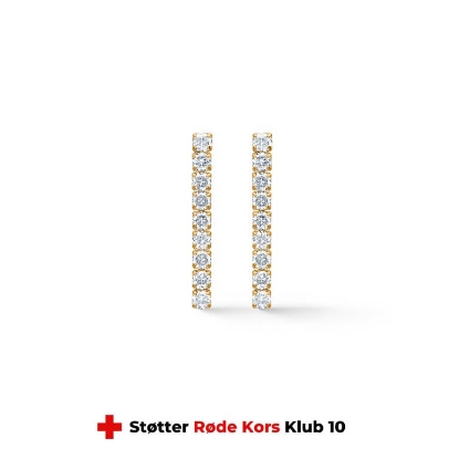 Billede af Studio Z "Tennis" øreringe forgyldt sølv m. cz - Røde Kors Klub 10