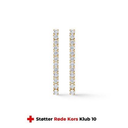 Billede af Studio Z "Tennis" øreringe forgyldt sølv m. cz - Røde Kors Klub 10