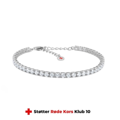 Billede af Studio Z "Tennis" armbånd sølv m. cz (16-20 cm) - Røde Kors Klub 10