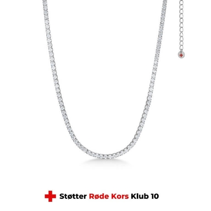 Billede af Studio Z "Tennis Choker" halskæde sølv m. cz (30-36 cm) - Røde Kors Klub 10