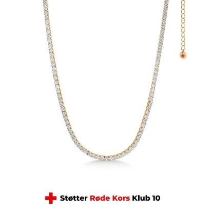 Billede af Studio Z "Tennis Choker" halskæde forgyldt sølv m. cz (30-36 cm) - Røde Kors Klub 10