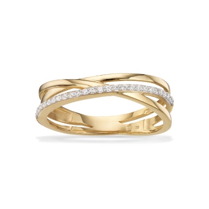 Billede af Ring cubic zir. rd/hv 8 kt.