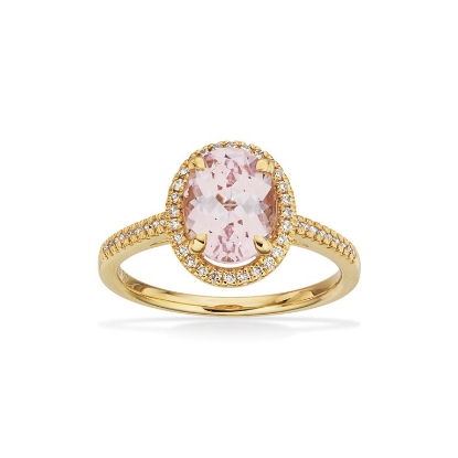 Billede af Diana ring roset 0,16 H-W/SI-morganit 14 kt