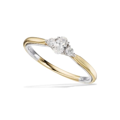 Billede af Ring 0,18 (oval)+2*0,04  H-W/SI  rd/hv14 kt