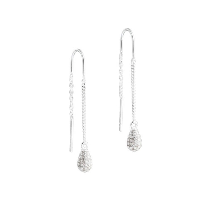 Billede af Aqua Dulce Pavé Earthread øreringe sølv m. cz