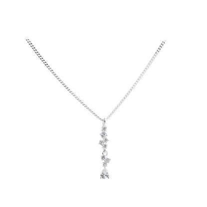 Billede af Aqua Dulce Aura halskæde sølv m. cz (42 + 3 cm)