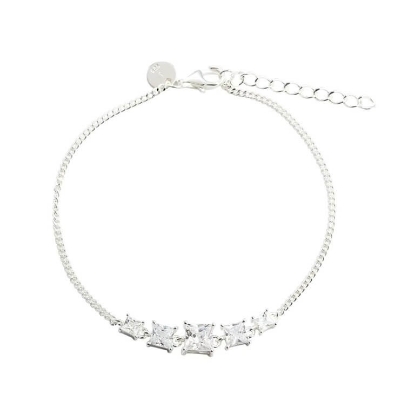 Billede af *Aqua Dulce Edge armbånd sølv m. cz (17 + 3 cm)