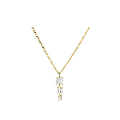 Billede af Aqua Dulce Edge halskæde forgyldt sølv m. cz (42 + 3 cm)