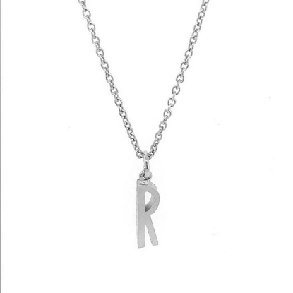 Billede af *Heiring initials vedhæng sølv rhodineret "R"