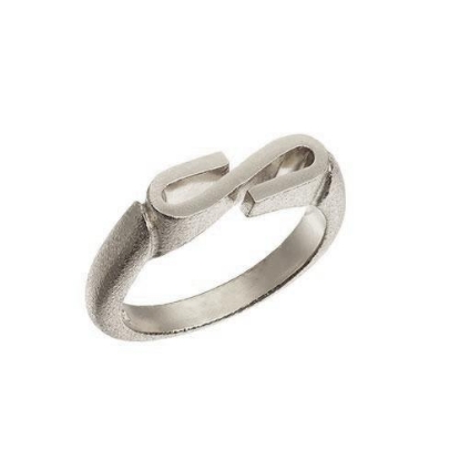 Billede af *Heiring INITIALS S ring rhodineret sølv str. 52