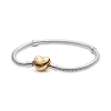 Billede af Pandora Moments Slangekædearmbånd m. forgyldt hjertelås (23 cm)