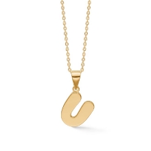 Billede af Studio Z "Letters U" halskæde forgyldt sølv (40-45 cm)