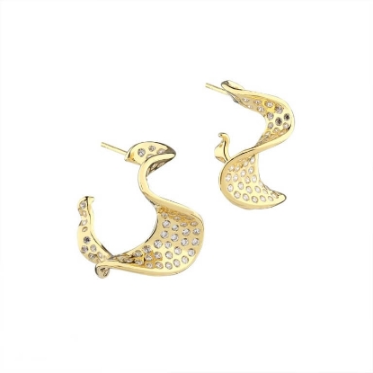 Billede af *Aqua Dulce Darling Rhumba øreringe forgyldt sølv m. cz (25 mm)