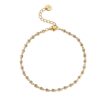 Billede af Aqua Dulce Darling Denise armbånd forgyldt sølv m. cz (17 + 3 cm)