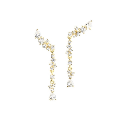 Billede af Aqua Dulce Aura Long øreringe forgyldt sølv m. cz