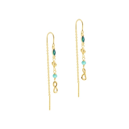 Billede af Aqua Dulce Green Garden øreringe forgyldt sølv m. cz