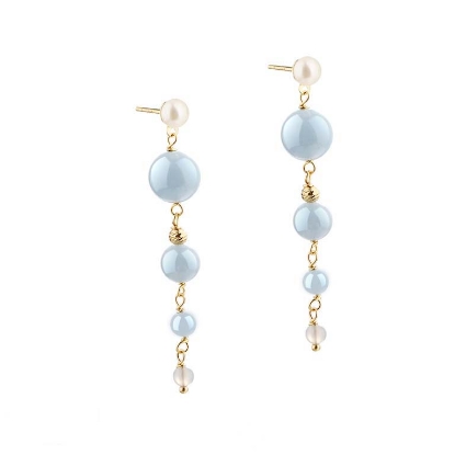 Billede af *Aqua Dulce Sky Blue Ghita øreringe forgyldt sølv