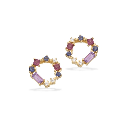 Billede af SoHo øreringe hvid/lavendel cubic zir. sølv fg.