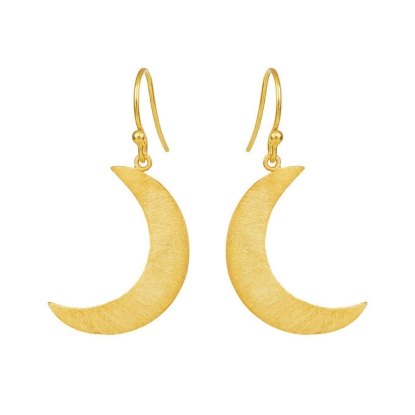 Billede af Susanne Friis Bjørner Ørering sølv forgyldt mat halvmåne