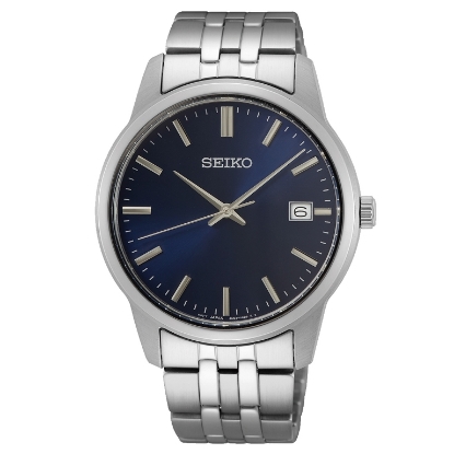 Billede af Seiko Essential herreur stål blå skive 40mm 5 bar