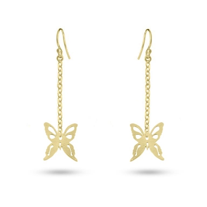 Billede af Øreringe sommerfugl 14 kt.