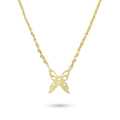 Billede af Collie sommerfugl 13*17 mm. 42 cm. 14 kt.