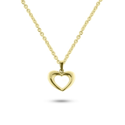 Billede af Vedhæng hjerte, åbent i forgyldt sølv