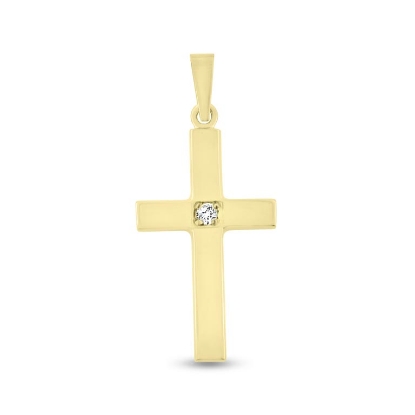 Billede af Vedhæng kors m. syn. sten 2,25 m/m. 14 kt.