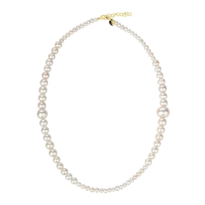 Billede af Aqua Dulce Perlette halskæde forgyldt sølv m. ferskvandsperler (42 + 3 cm)