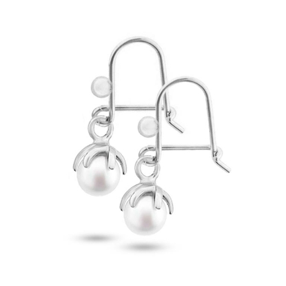 Billede af Ørehængere bøjle, grabber, sv. kp.  5-5½ mm 925s