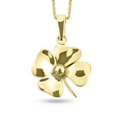 Billede af Vedhæng firkløver 14 kt. (lille kugle i midten)