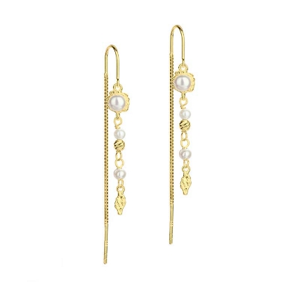 Billede af *Aqua Dulce Pearl Mila øreringe forgyldt sølv m. fvp