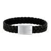 Billede af SON of NOA armbånd stål sort kalveskind (21 cm)