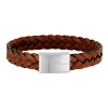 Billede af SON of NOA armbånd stål brun kalveskind (23 cm)