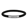 Billede af SON of NOA armbånd stål sort kalveskind (23 cm)