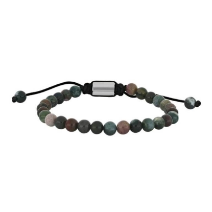Billede af SON of NOA armbånd stål m. Indian Agate (19-25 cm)