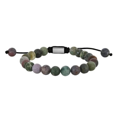 Billede af SON of NOA armbånd stål m. Indian Agate (19-25 cm)
