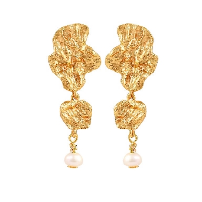 Billede af Hultquist Lainey Grande øreringe forgyldt sølv m. fvp