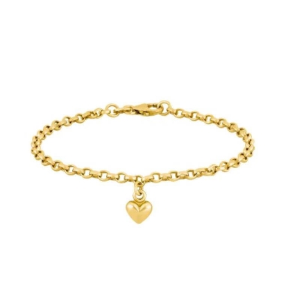 Billede af NOA Kids børnearmbånd forgyldt sølv m. hjerte (17 cm)