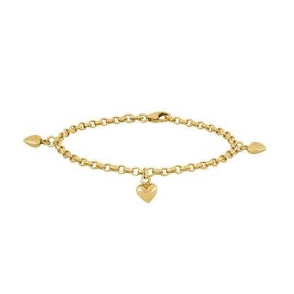 Billede af NOA Kids børnearmbånd forgyldt sølv m. hjerter (17 cm)