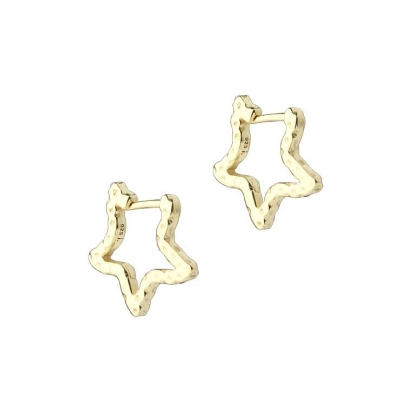 Billede af Aqua Dulce Stella Hoop øreringe forgyldt sølv